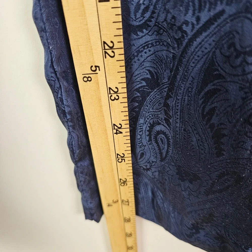Lord & Taylor Mens Navy Blue 100% Silk Paisley Jacquard Pajama Pants XL Lounge